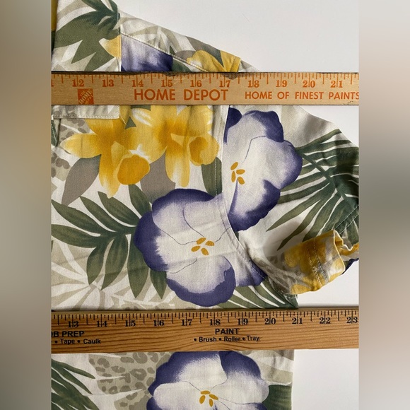 Island Traders Hawaiian Shirt Womens Size L Rayon Multicolor Floral Short Sleeve - Picture 5 of 7